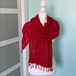 Red Mesh Women’s Scarf Cotton